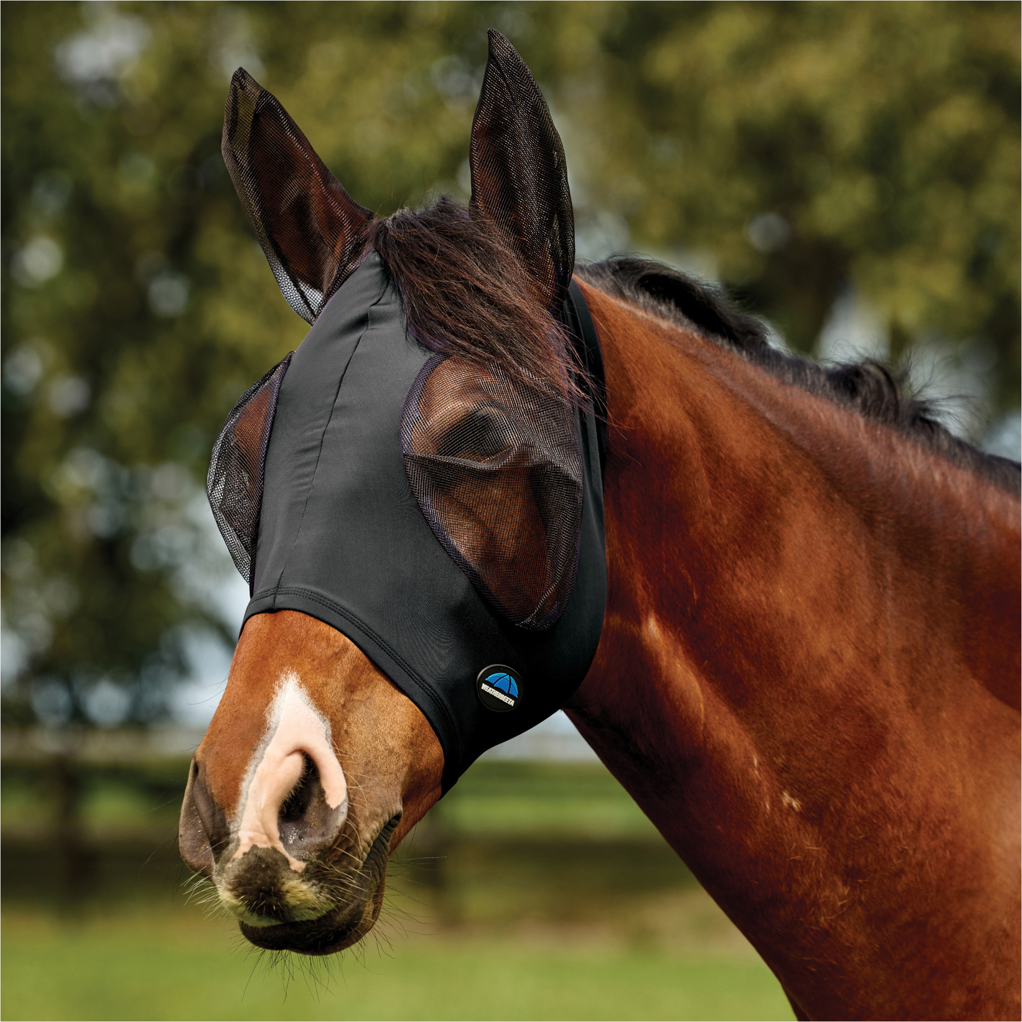 2026 WeatherBeeta Comfitec Deluxe Stretch Fly Mask With Ears 1029984 - Black / Black